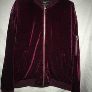 Vintage good condition red velvet bomber jacket.